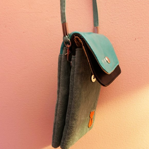 Blue purse with long strap - Picture 3 of 4